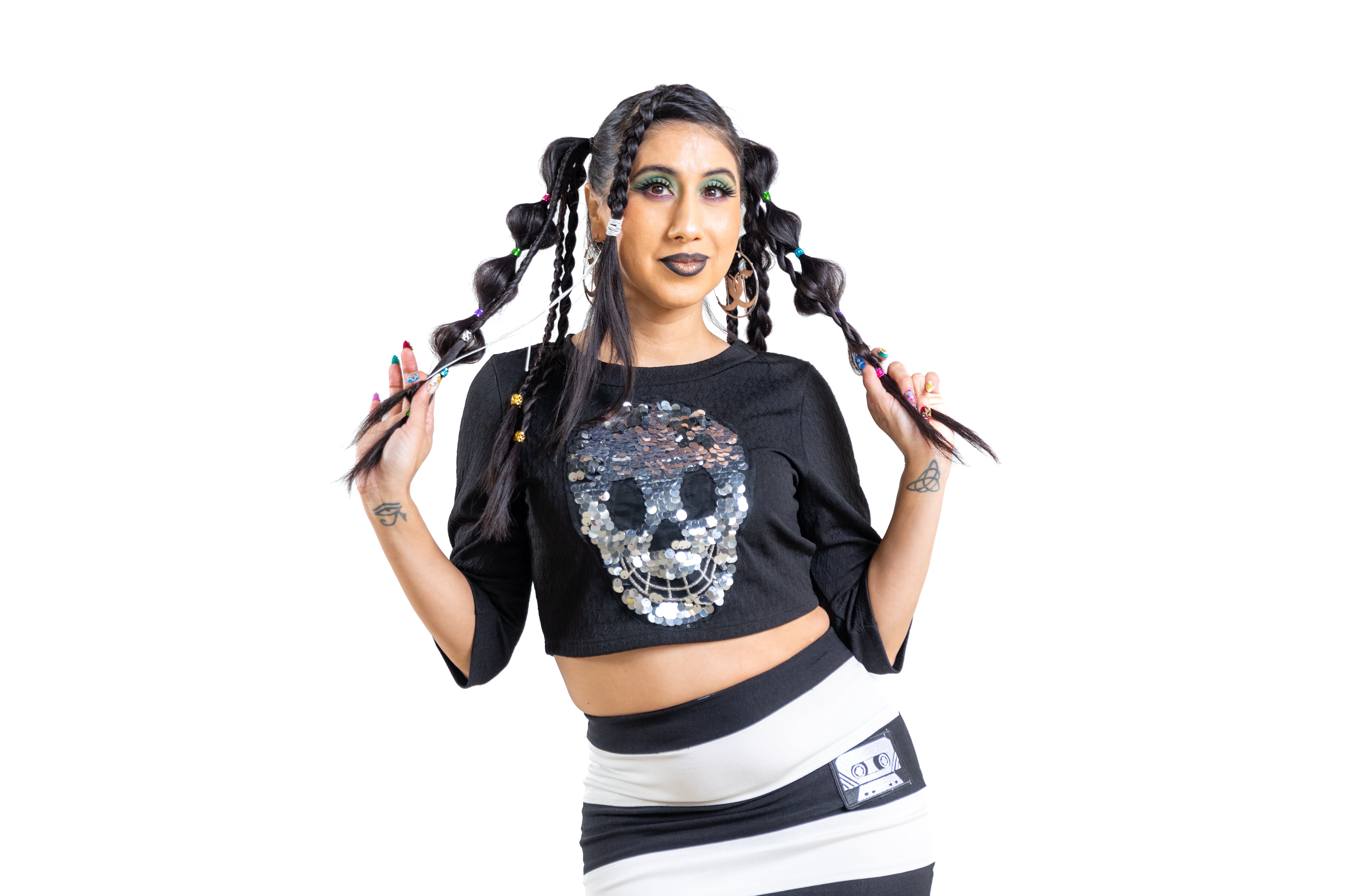 Skull Crop Top Womens Unisex