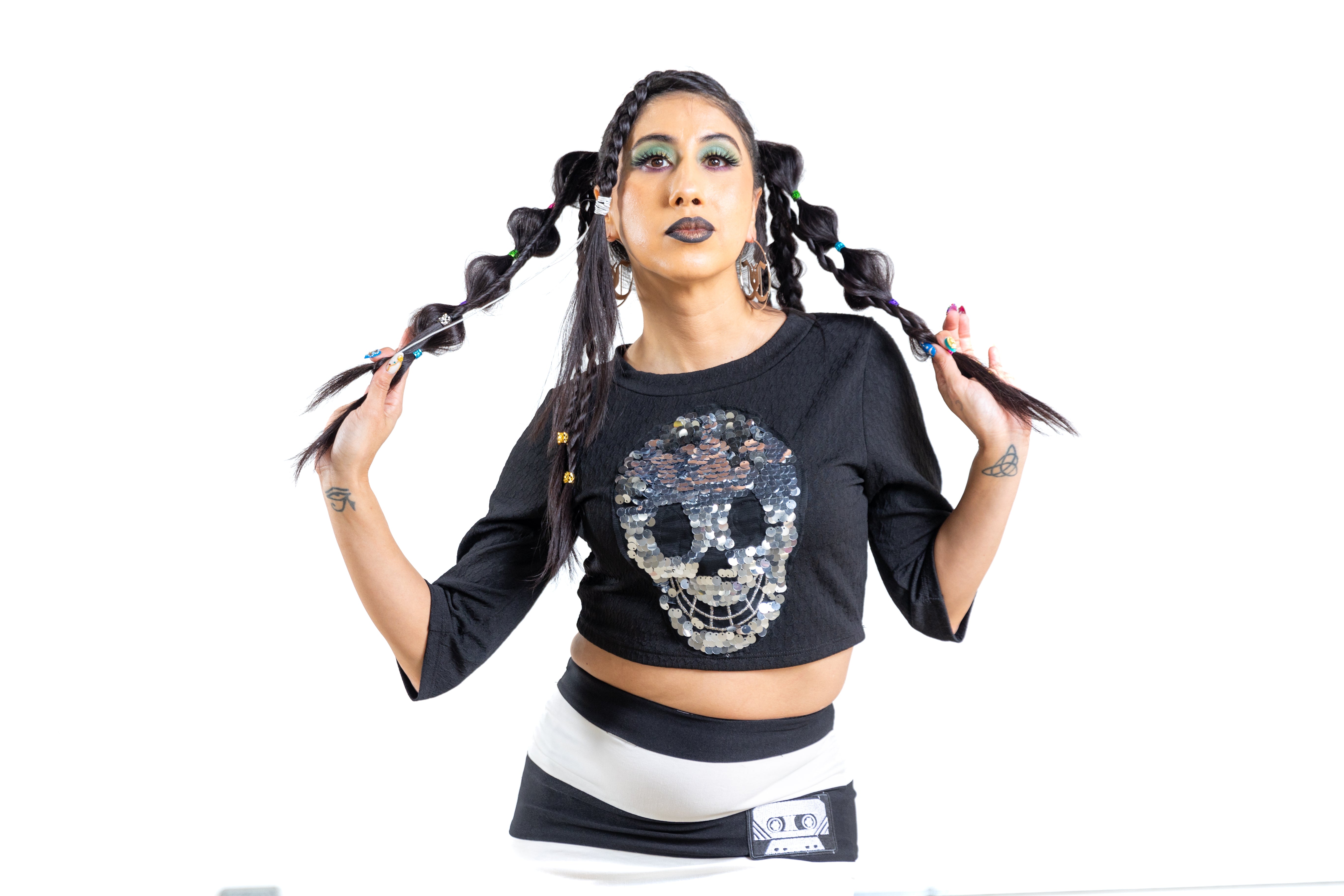 Skull Crop Top Womens Unisex