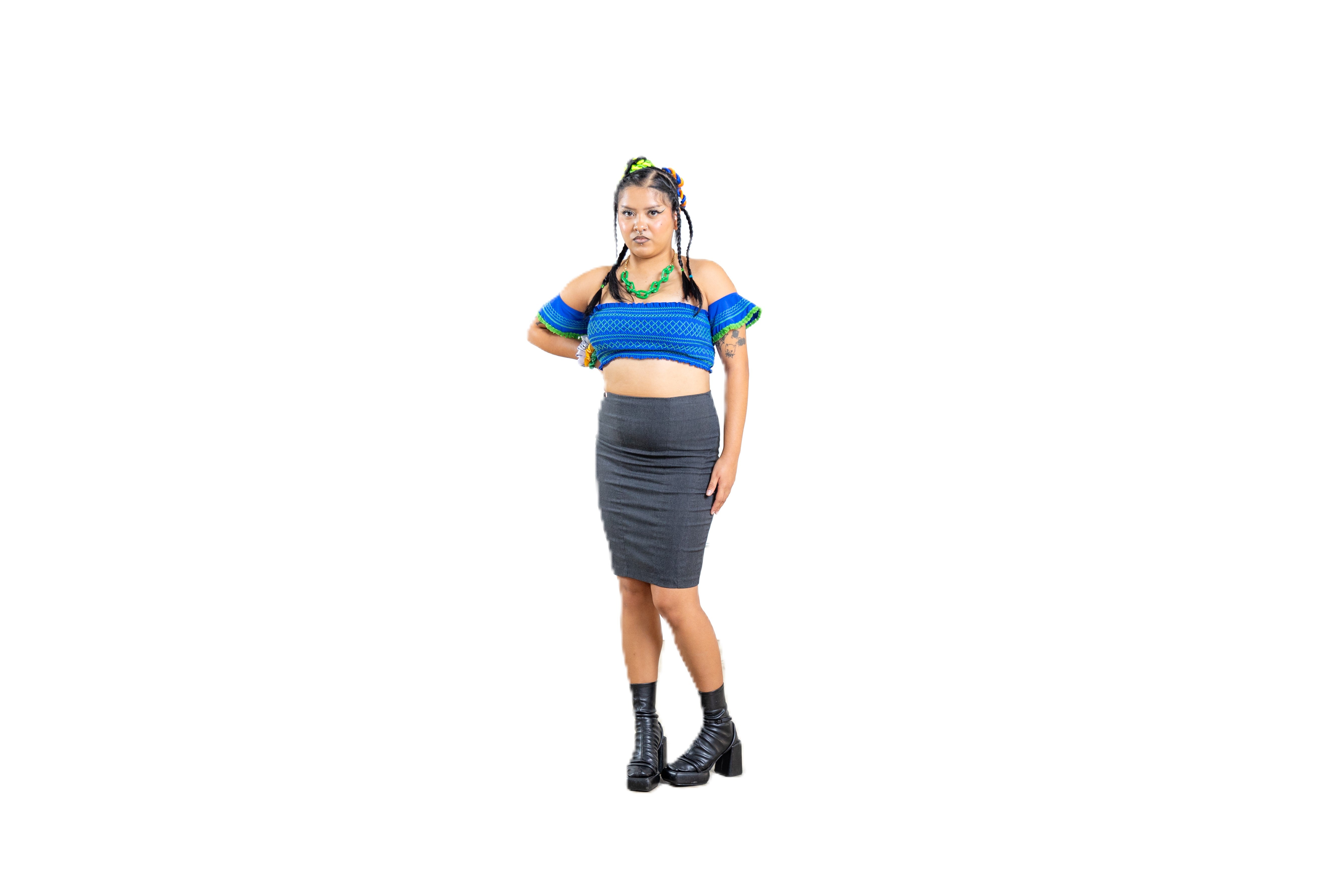 Gray Squad pencil skirt Womens Unisex