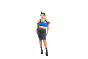 Gray Squad pencil skirt Womens Unisex