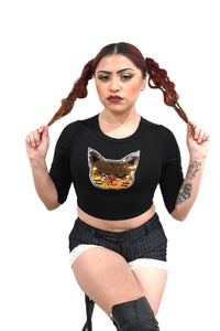 Kitty Girl Crop Womens Unisex