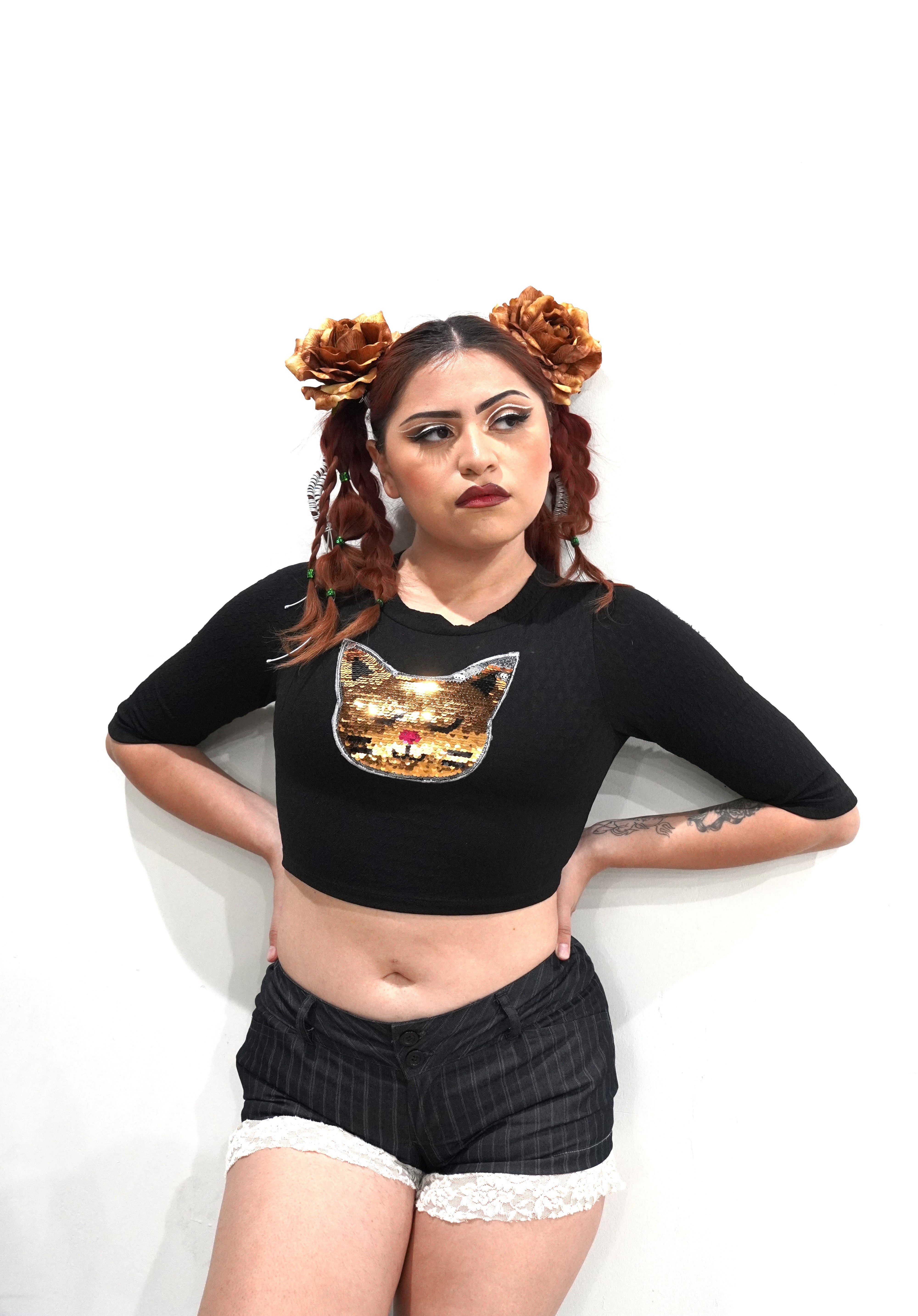 Kitty Girl Crop Womens Unisex