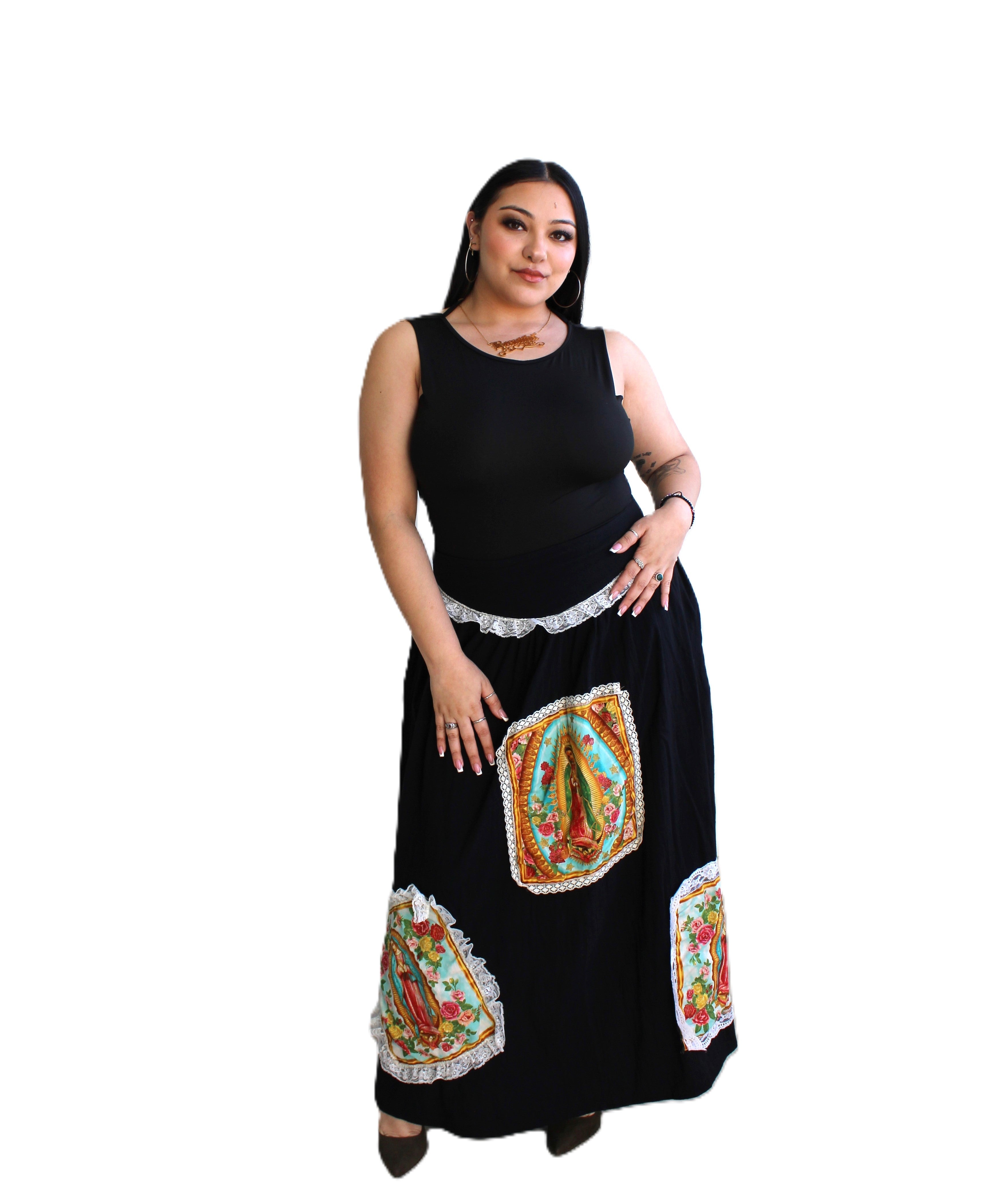 Sacred Guadalupe Skirt womens unisex