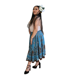 Teal Reverie vintage skirt womens unisex