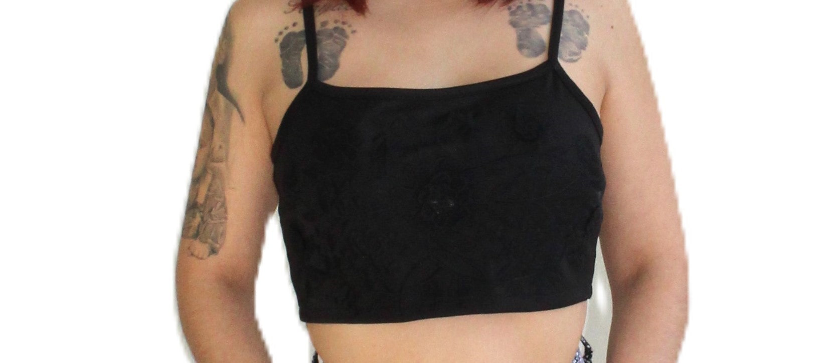 Floral Embroidered crop top Womens Unisex