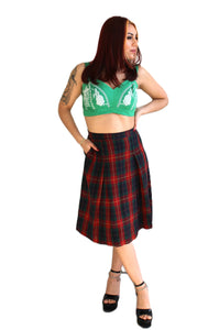 Plaid Nostalgia vintage skirt Womens Unisex