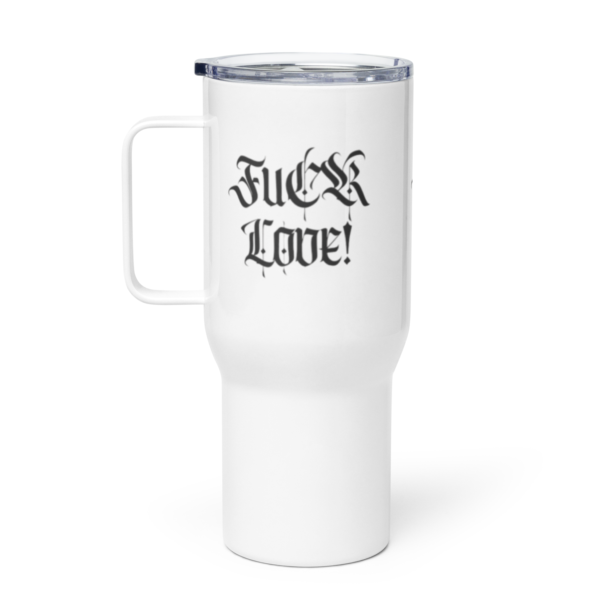 Travel mug with a handle