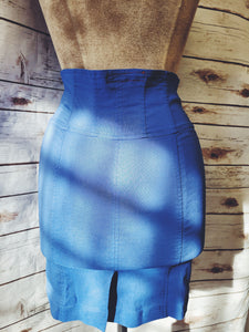 Womens Unisex Picaflor Blue Pencil Skirt